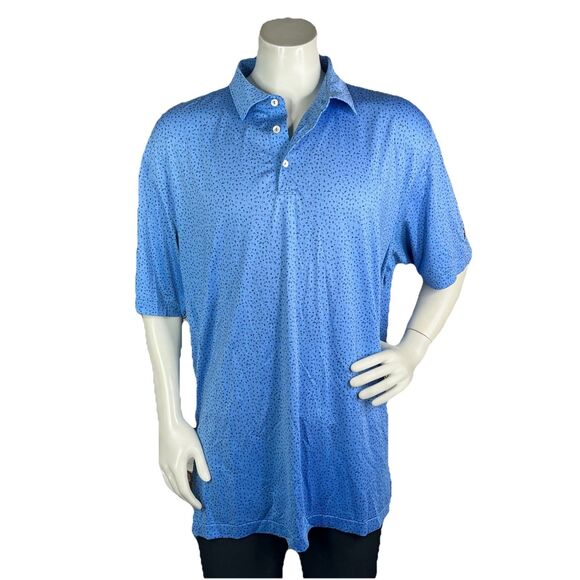 Peter Millar Summer Comfort Golf Polo Mens XL Blue Performance Shirt - Picture 2 of 10